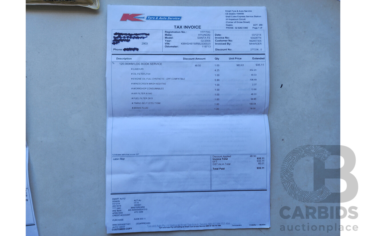 2/2008 Hyundai Santa Fe SLX CRDi (4x4) CM MY07 UPGRADE 4d Wagon Silver 2.2L