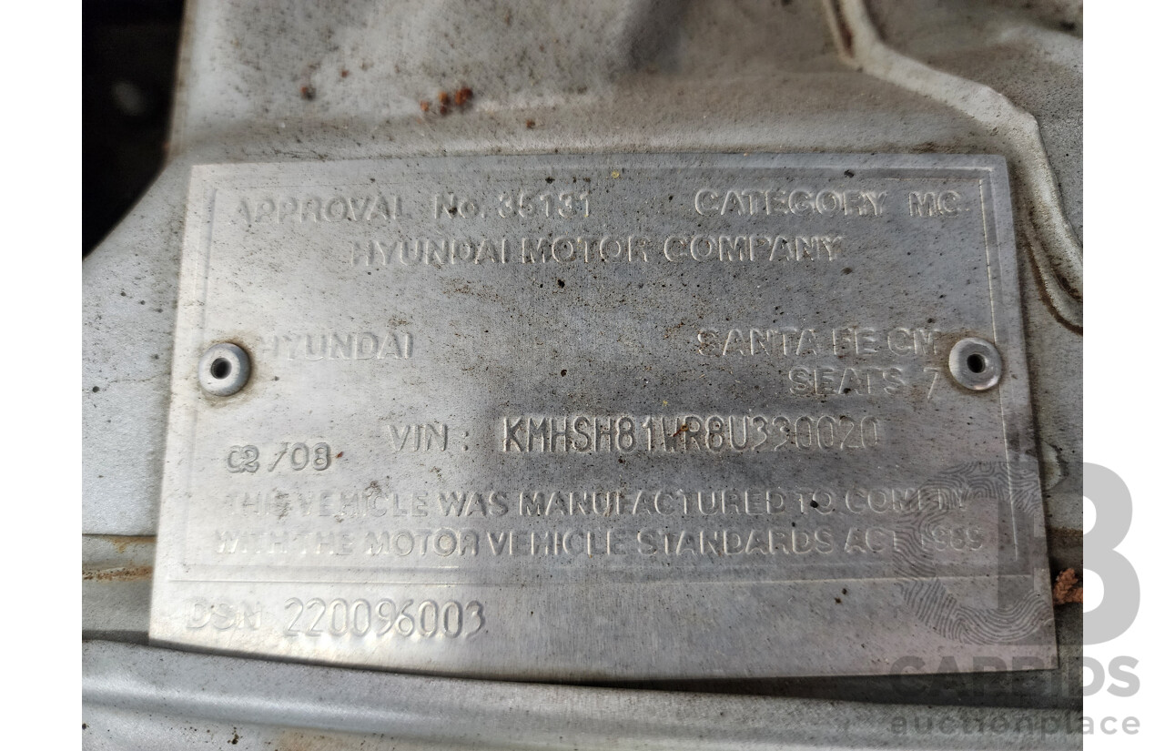 2/2008 Hyundai Santa Fe SLX CRDi (4x4) CM MY07 UPGRADE 4d Wagon Silver 2.2L