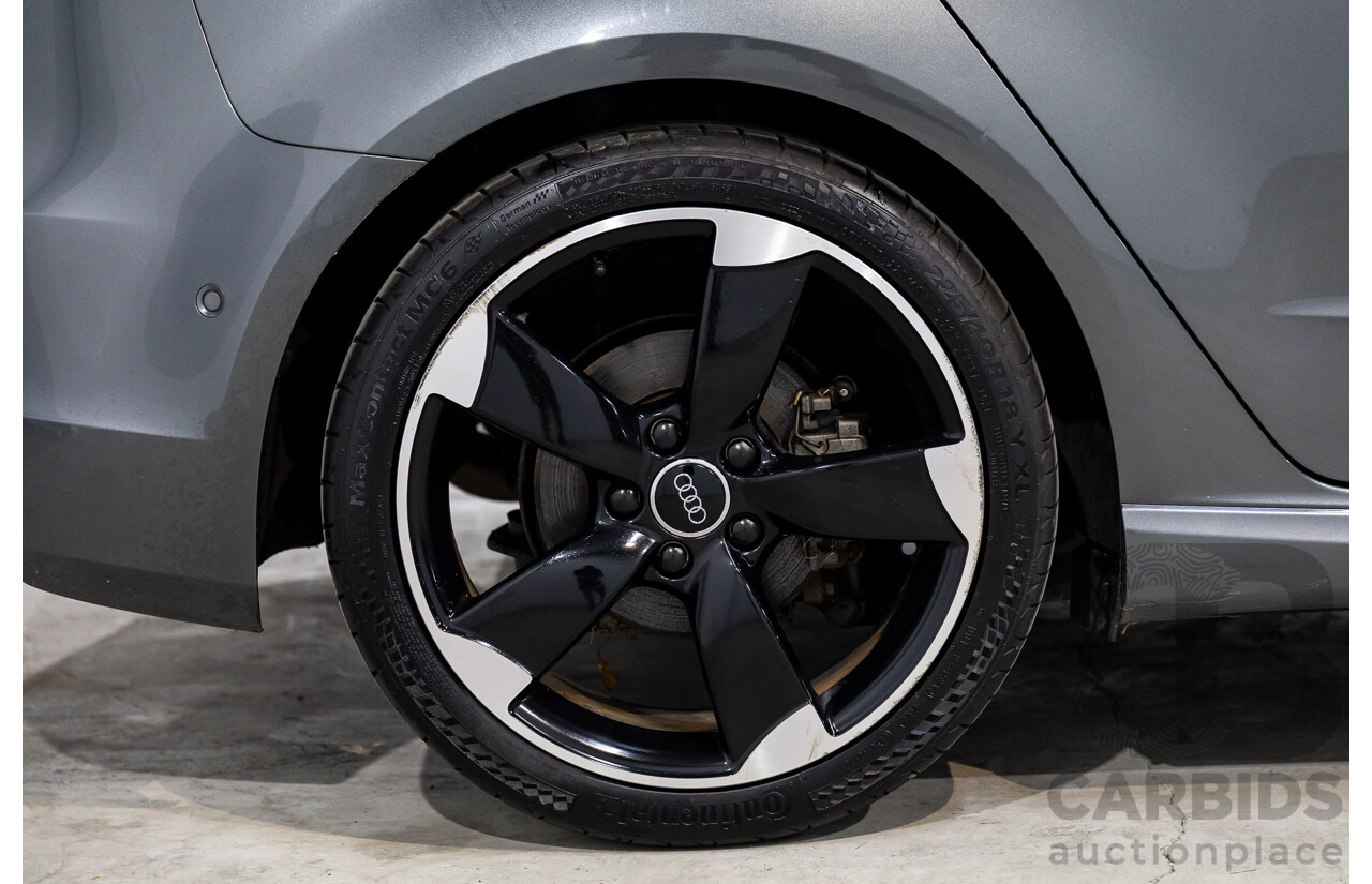 2/2015 Audi A3 Sportback S-Line 1.8 TFSI Quattro (AWD) Ambition 8V MY15 5d Hatchback Daytona Grey Pearl Turbo 1.8L