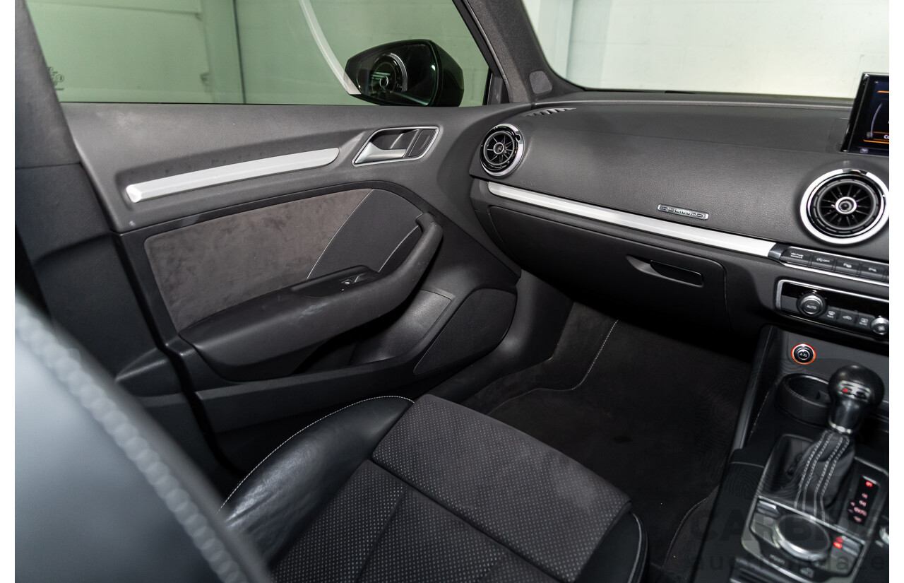 2/2015 Audi A3 Sportback S-Line 1.8 TFSI Quattro (AWD) Ambition 8V MY15 5d Hatchback Daytona Grey Pearl Turbo 1.8L