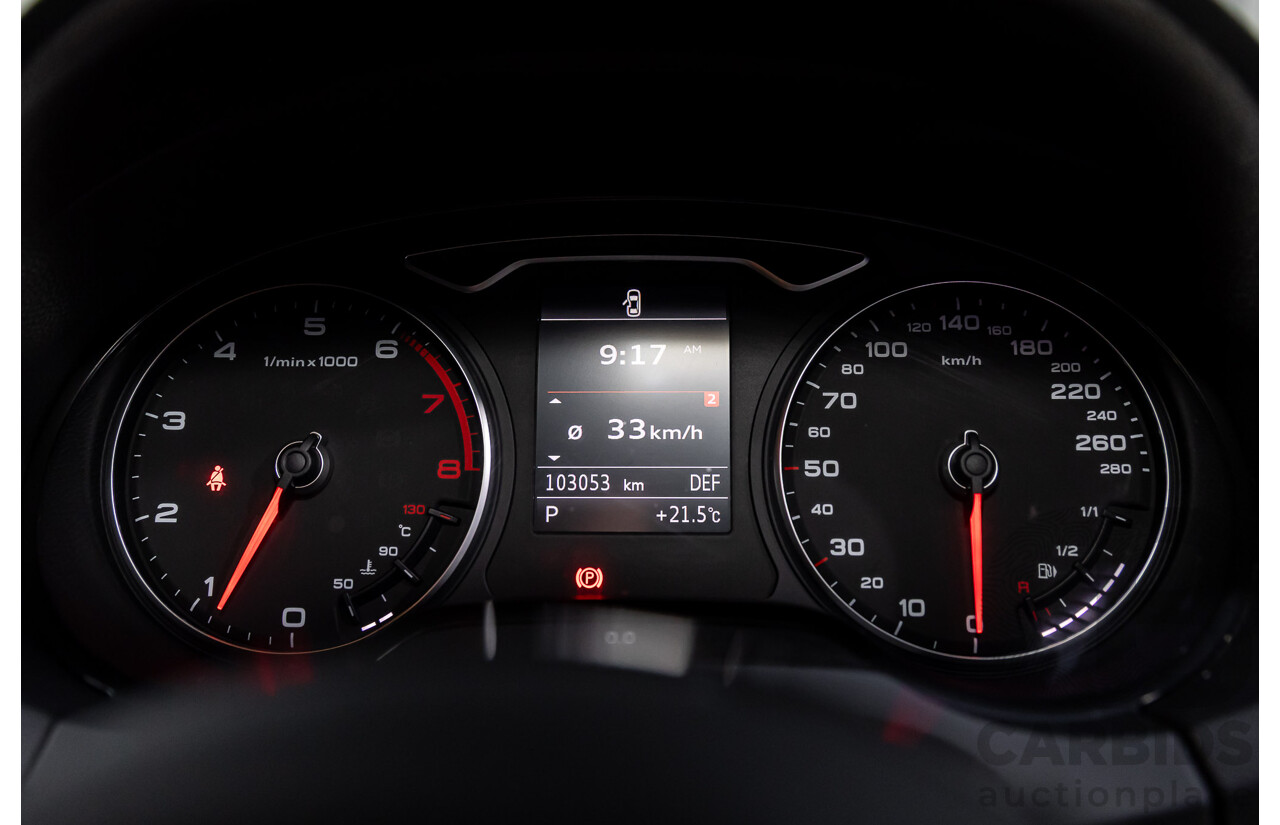 2/2015 Audi A3 Sportback S-Line 1.8 TFSI Quattro (AWD) Ambition 8V MY15 5d Hatchback Daytona Grey Pearl Turbo 1.8L