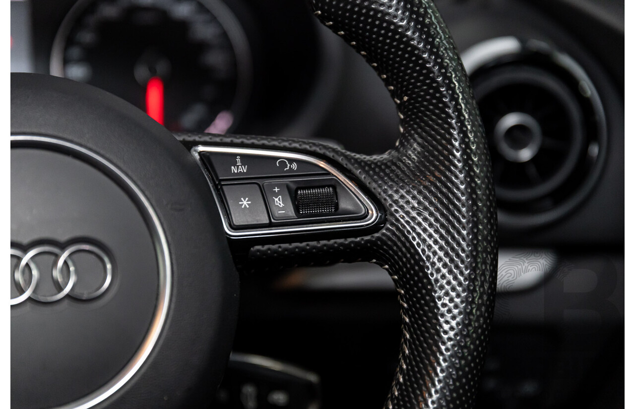 2/2015 Audi A3 Sportback S-Line 1.8 TFSI Quattro (AWD) Ambition 8V MY15 5d Hatchback Daytona Grey Pearl Turbo 1.8L