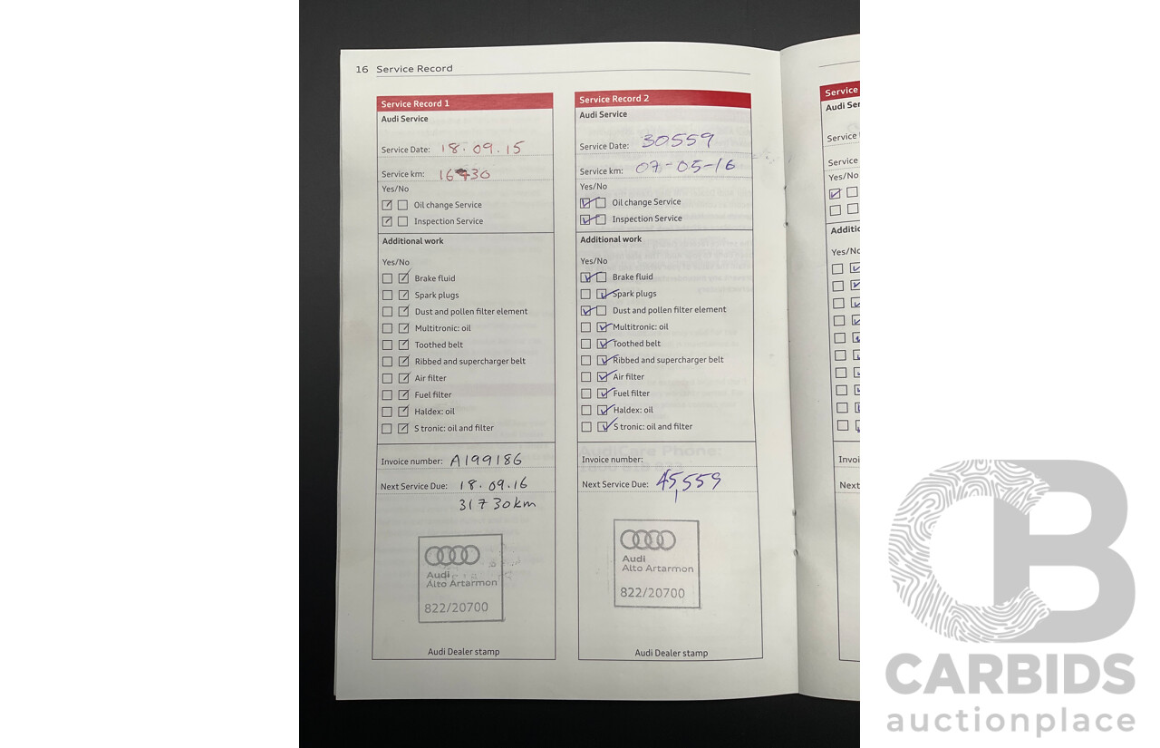 2/2015 Audi A3 Sportback S-Line 1.8 TFSI Quattro (AWD) Ambition 8V MY15 5d Hatchback Daytona Grey Pearl Turbo 1.8L