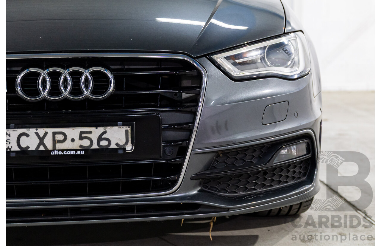 2/2015 Audi A3 Sportback S-Line 1.8 TFSI Quattro (AWD) Ambition 8V MY15 5d Hatchback Daytona Grey Pearl Turbo 1.8L