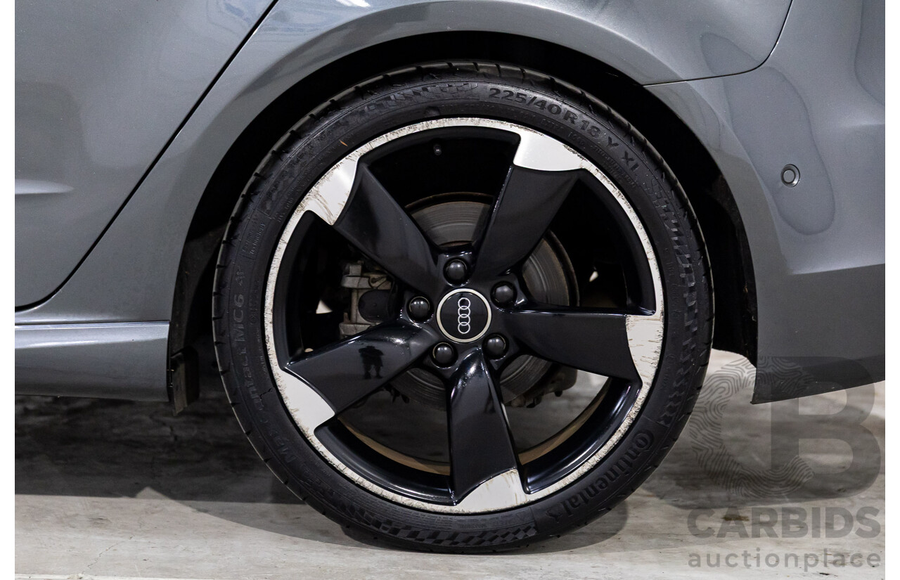 2/2015 Audi A3 Sportback S-Line 1.8 TFSI Quattro (AWD) Ambition 8V MY15 5d Hatchback Daytona Grey Pearl Turbo 1.8L