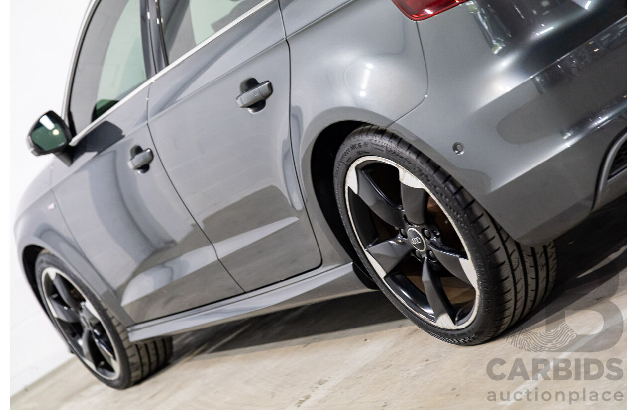 2/2015 Audi A3 Sportback S-Line 1.8 TFSI Quattro (AWD) Ambition 8V MY15 5d Hatchback Daytona Grey Pearl Turbo 1.8L