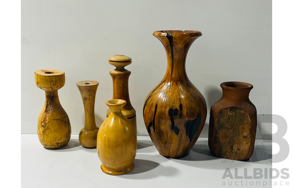 Collection Hand Turned Australian Studio Wood Vases