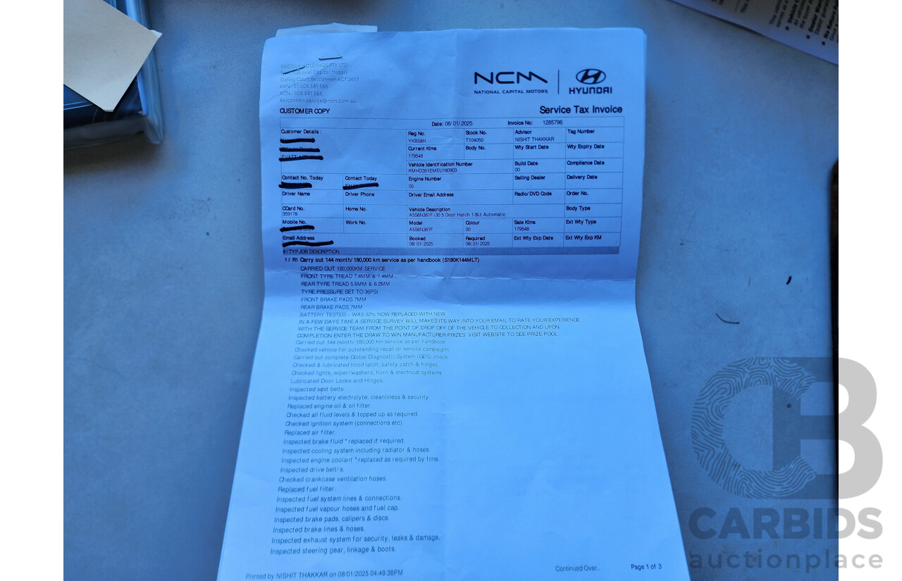 3/2014 Hyundai i30 Trophy GD MY14 5d Hatchback Blue 1.8L