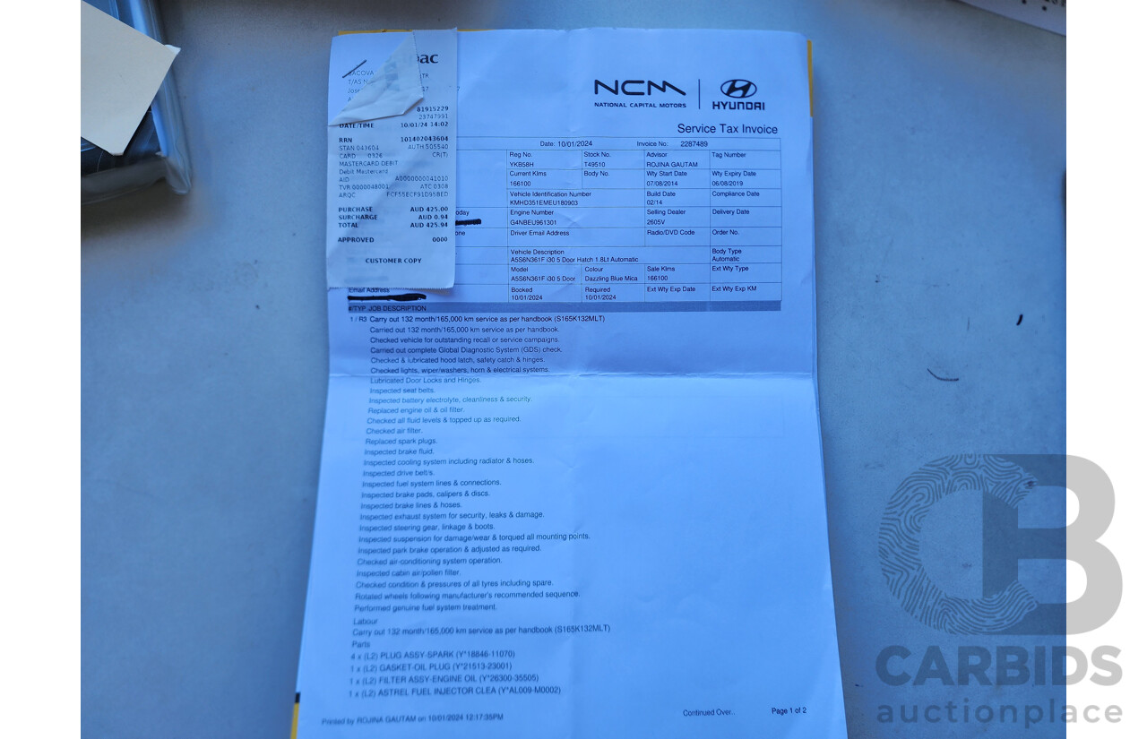 3/2014 Hyundai i30 Trophy GD MY14 5d Hatchback Blue 1.8L