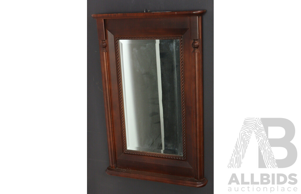 Pair of Timber Framed Bevelled Edge Mirrors