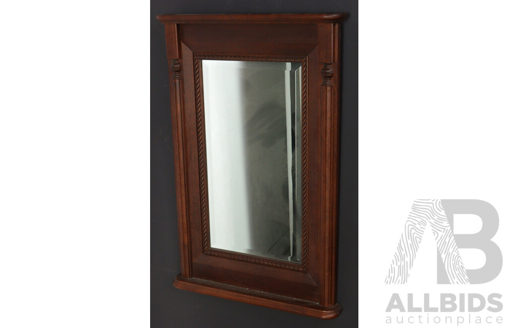 Pair of Timber Framed Bevelled Edge Mirrors