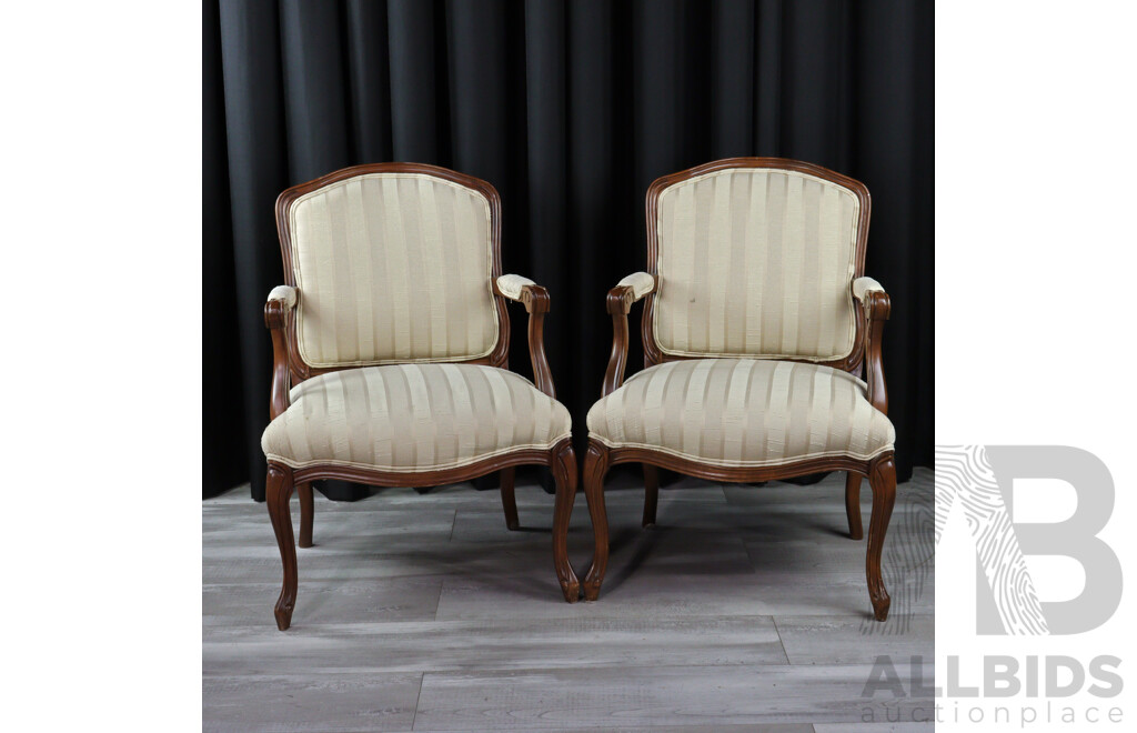 Pair of Over Sized Upholstered Carvers, Ex Canberra Based High Commission