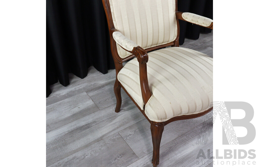 Pair of Over Sized Upholstered Carvers, Ex Canberra Based High Commission