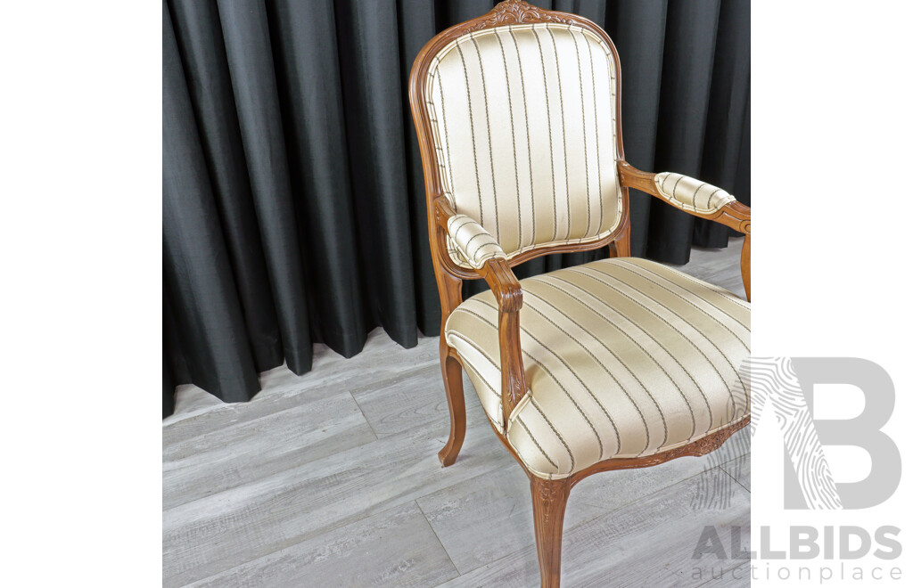 Pair of Over Sized Upholstered Carvers, Ex Canberra Based High Commission