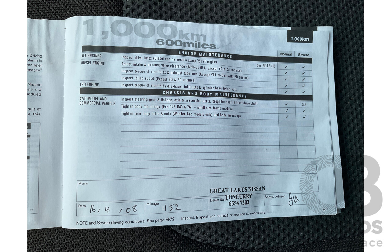 3/2008 Nissan Navara ST-X (4x4) D40 Dual Cab P/Up Arctic White Turbo Diesel 2.5L