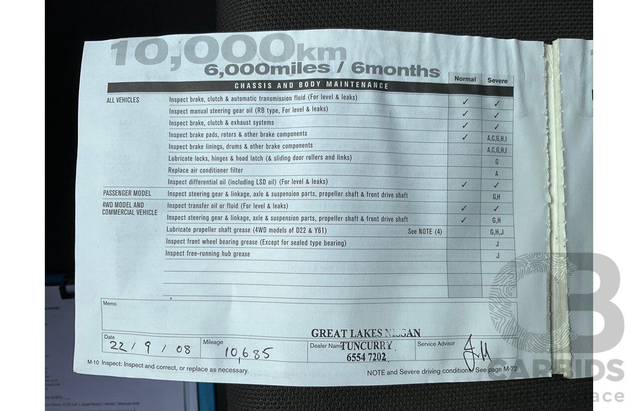 3/2008 Nissan Navara ST-X (4x4) D40 Dual Cab P/Up Arctic White Turbo Diesel 2.5L