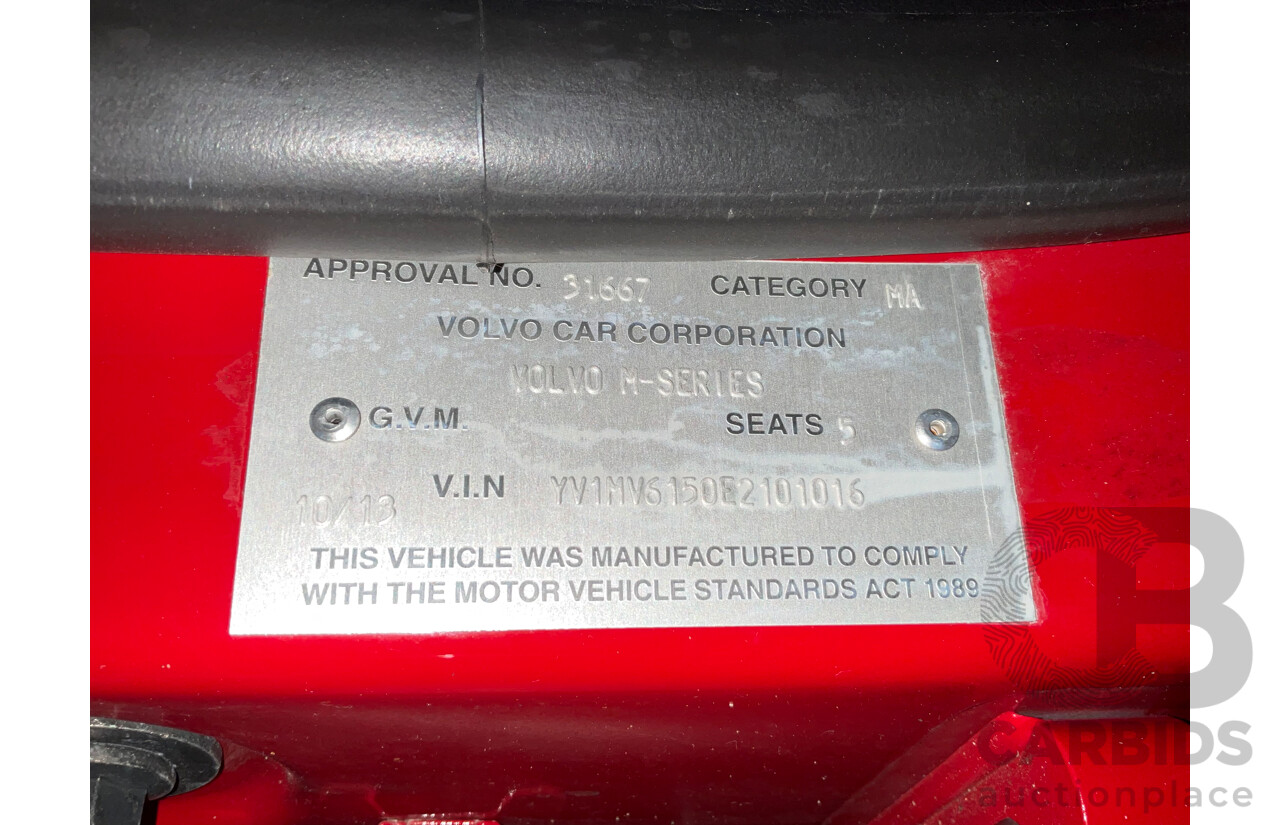 10/2013 Volvo V40 T5 R-Design M MY14 5d Hatchback Passion Red Turbo 2.5L
