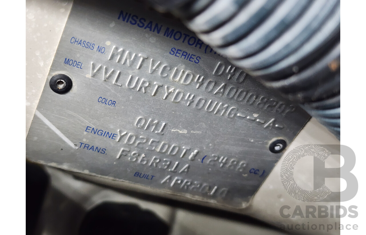 6/2010 Nissan Navara ST (4x4) D40 Dual Cab P/Up White 2.5L