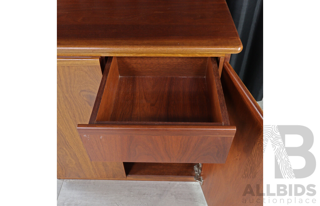 Modern Two Door Credenza with Two Internal Drawers