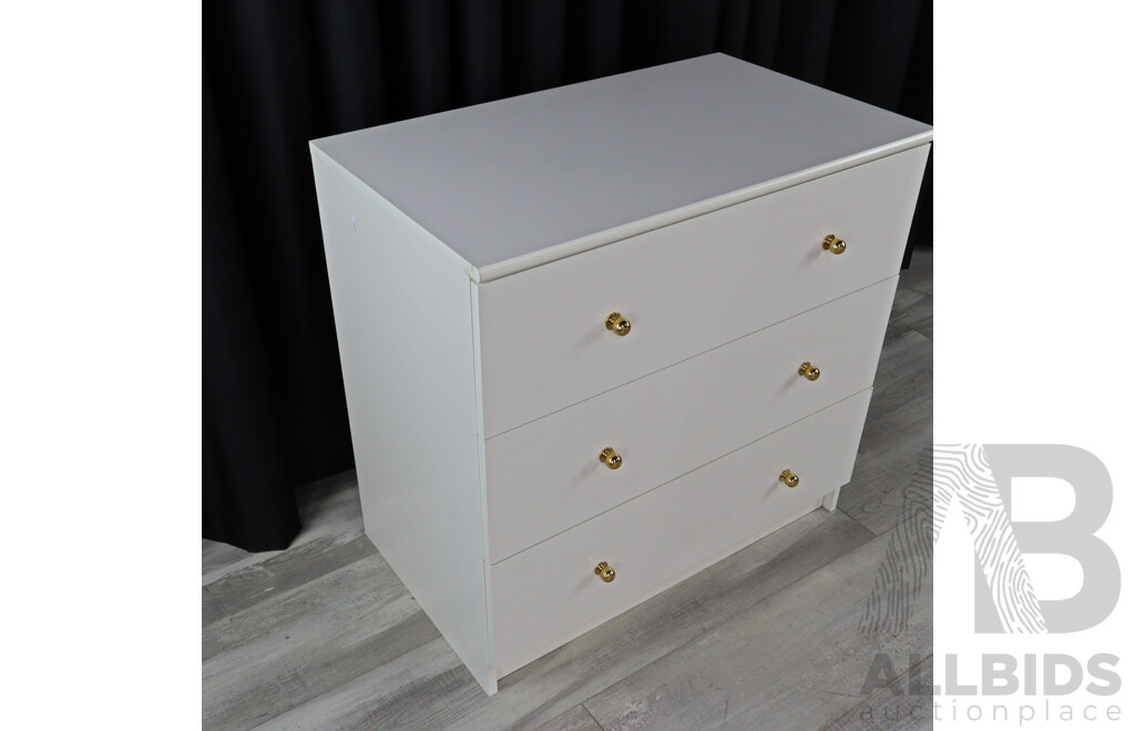 Pair of Melamine Three Drawer Chests