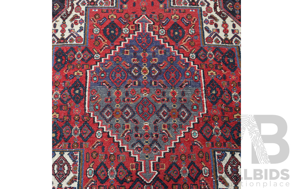 Vintage Hand Knotted Persian Qashqui Wool Rug
