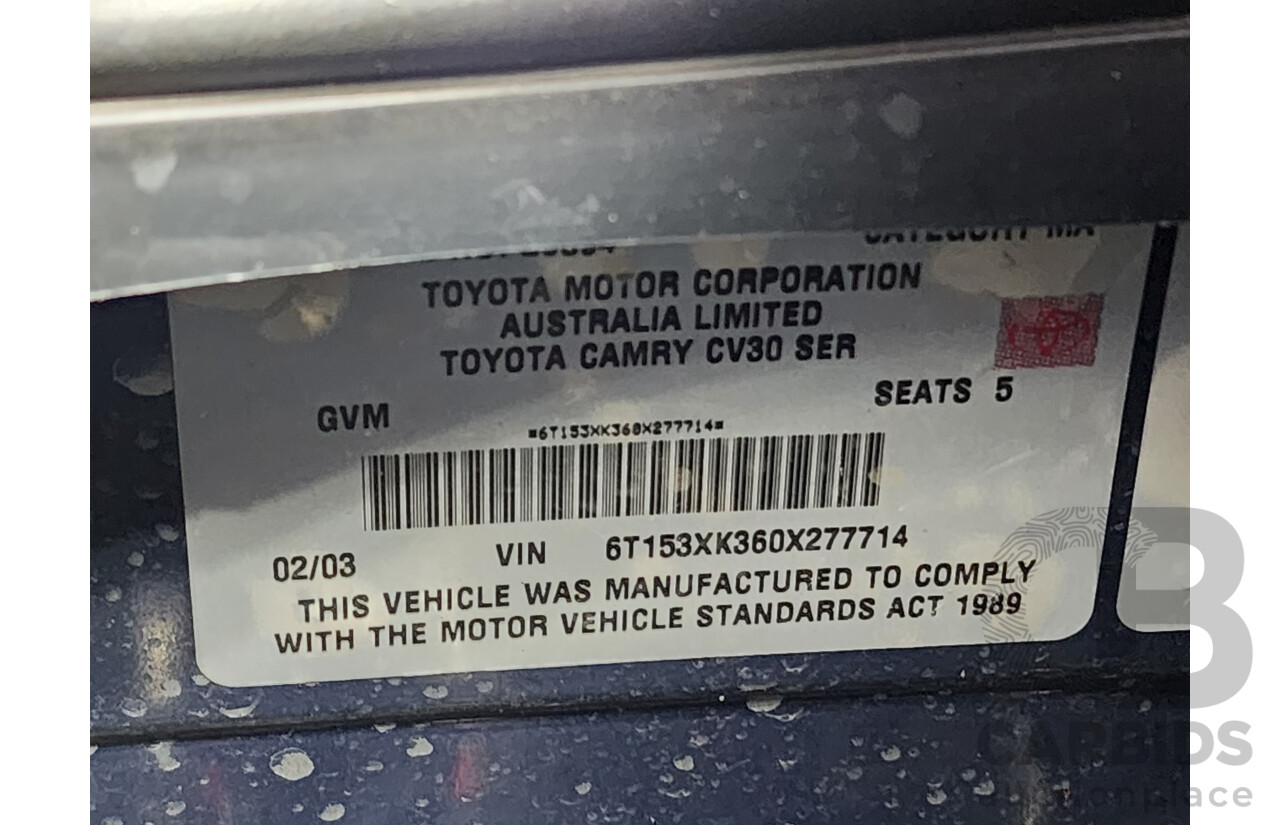 2/2003 Toyota Camry Sportivo MCV36R 4d Sedan Blue 3.0L