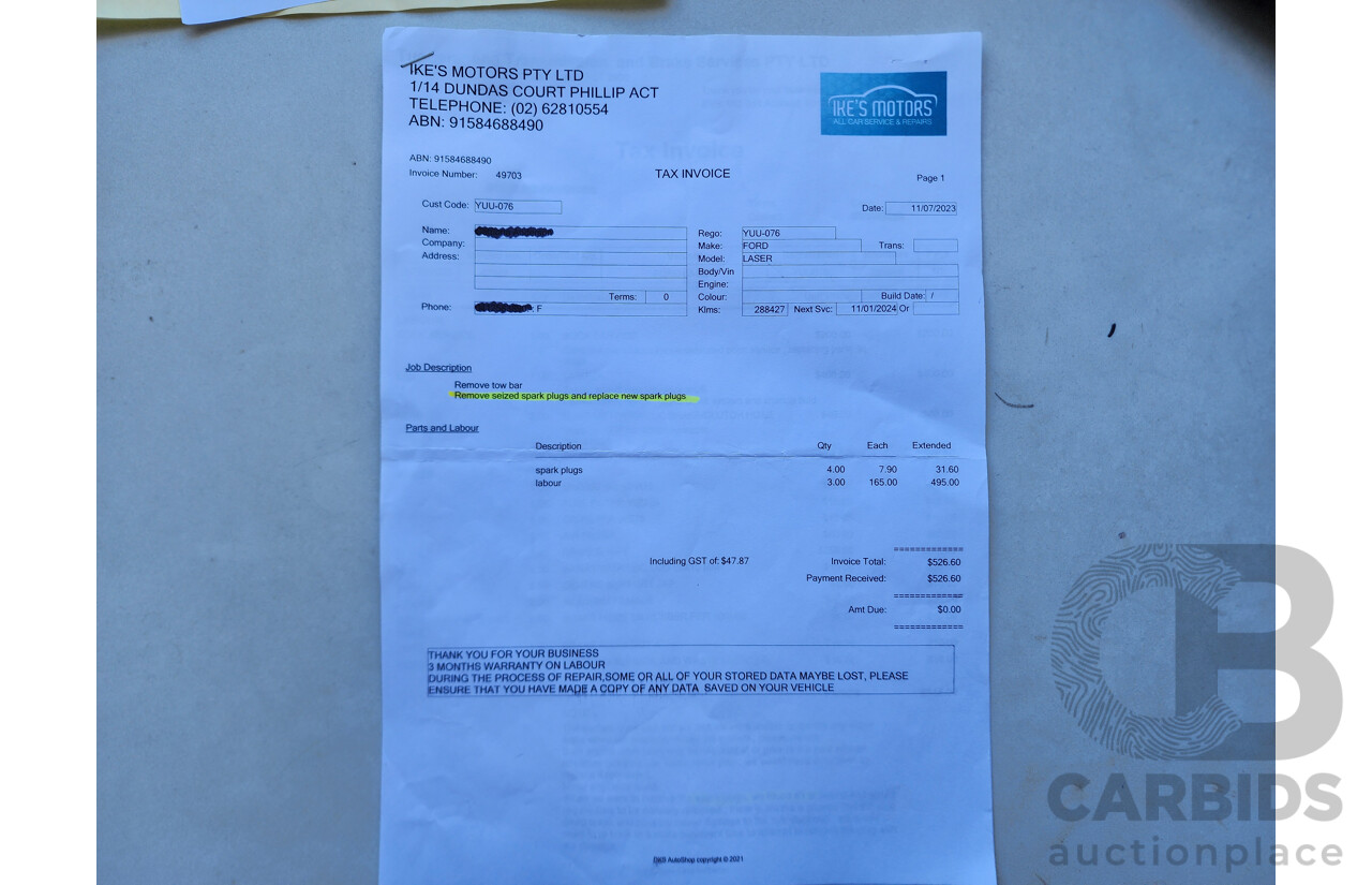 2/1991 Ford Laser GL KF 4d Sedan White 1.6L