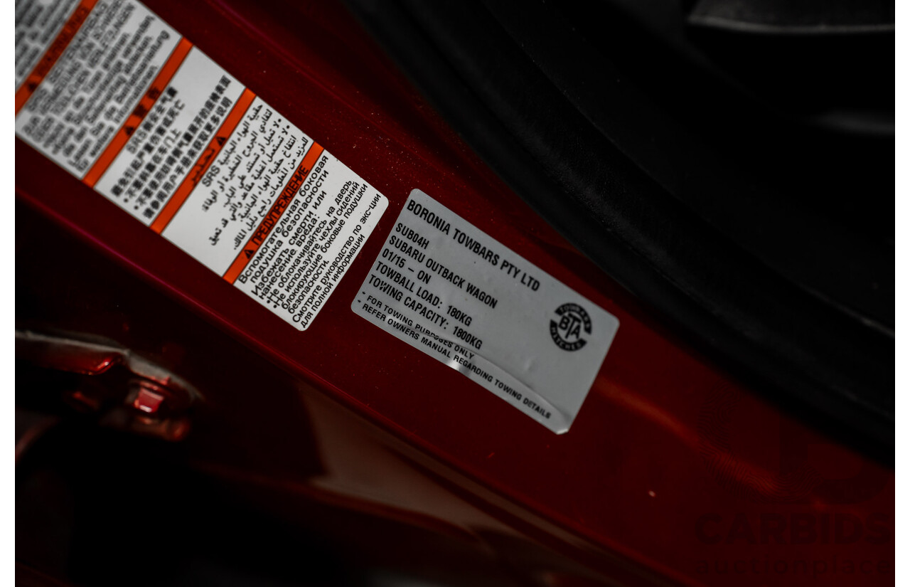 3/2015 Subaru Outback (AWD) 2.5i MY15 4d Wagon Venetian Red 2.5L