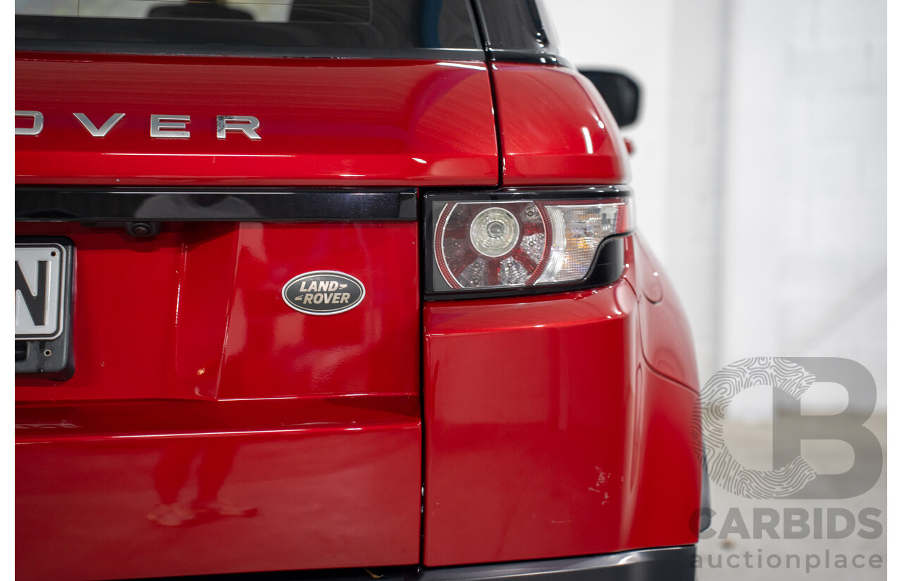 6/2013 Range Rover Evoque TD4 Pure LV MY13 5d Wagon Firenze Red Metallic/Santorini Black Roof Turbo Diesel 2.2L