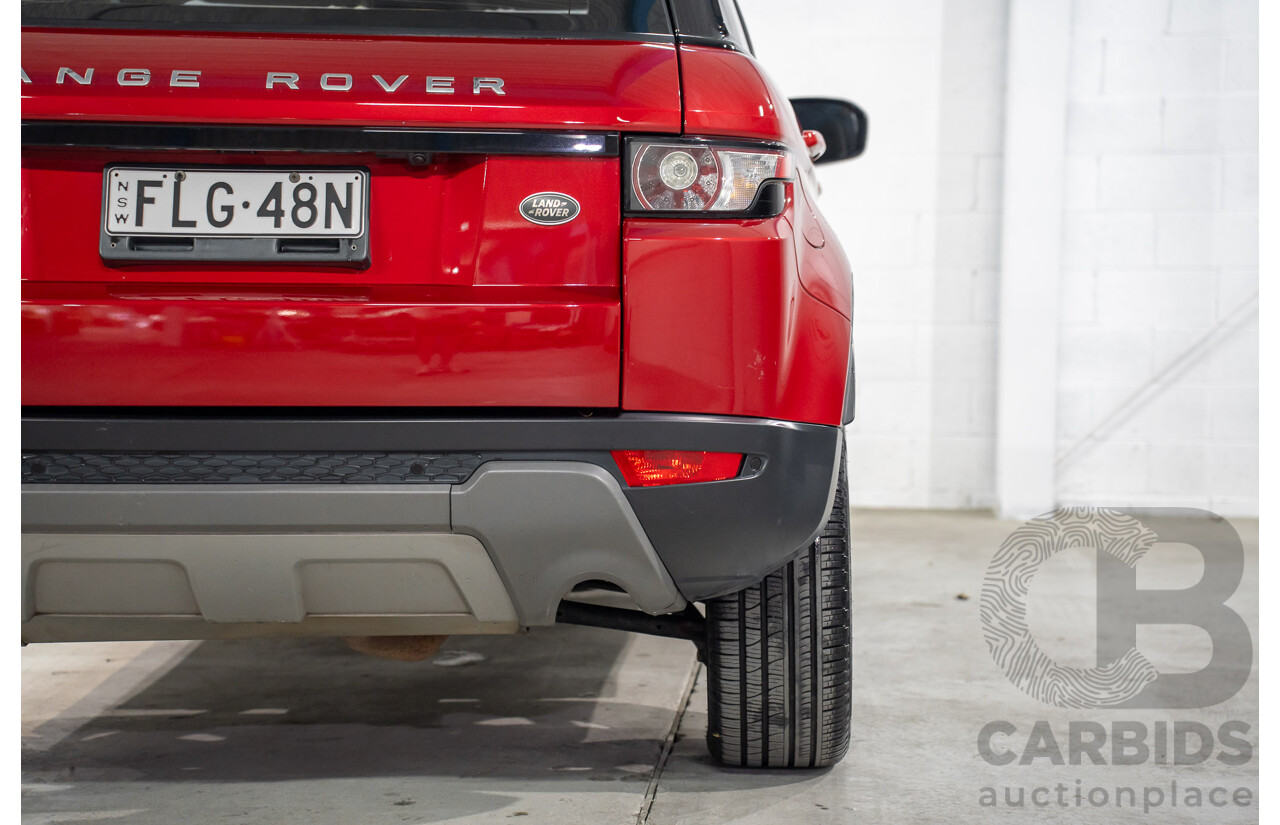 6/2013 Range Rover Evoque TD4 Pure LV MY13 5d Wagon Firenze Red Metallic/Santorini Black Roof Turbo Diesel 2.2L