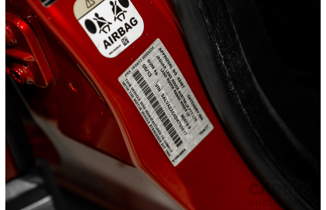 6/2013 Range Rover Evoque TD4 Pure LV MY13 5d Wagon Firenze Red Metallic/Santorini Black Roof Turbo Diesel 2.2L