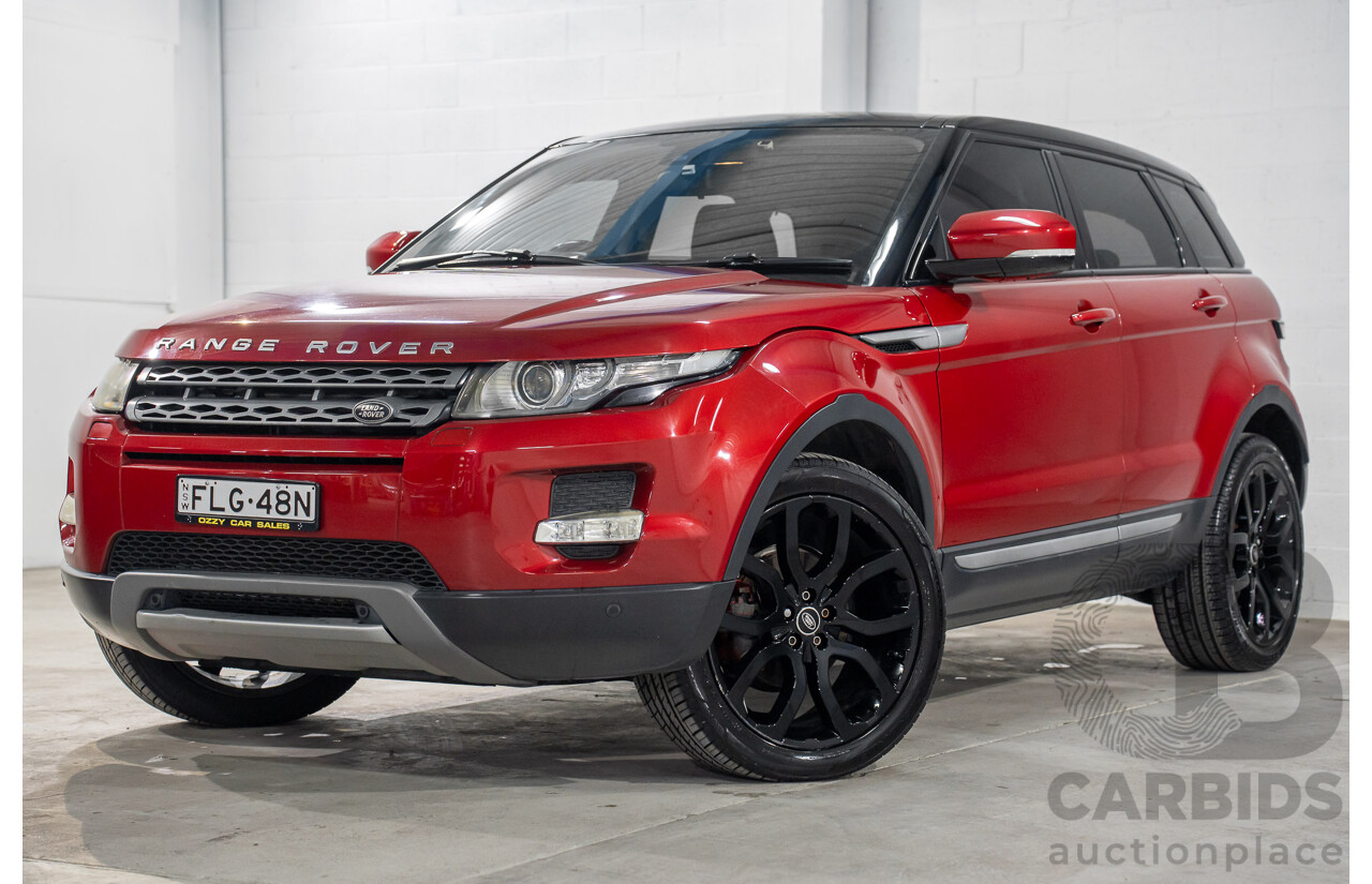 6/2013 Range Rover Evoque TD4 Pure LV MY13 5d Wagon Firenze Red Metallic/Santorini Black Roof Turbo Diesel 2.2L