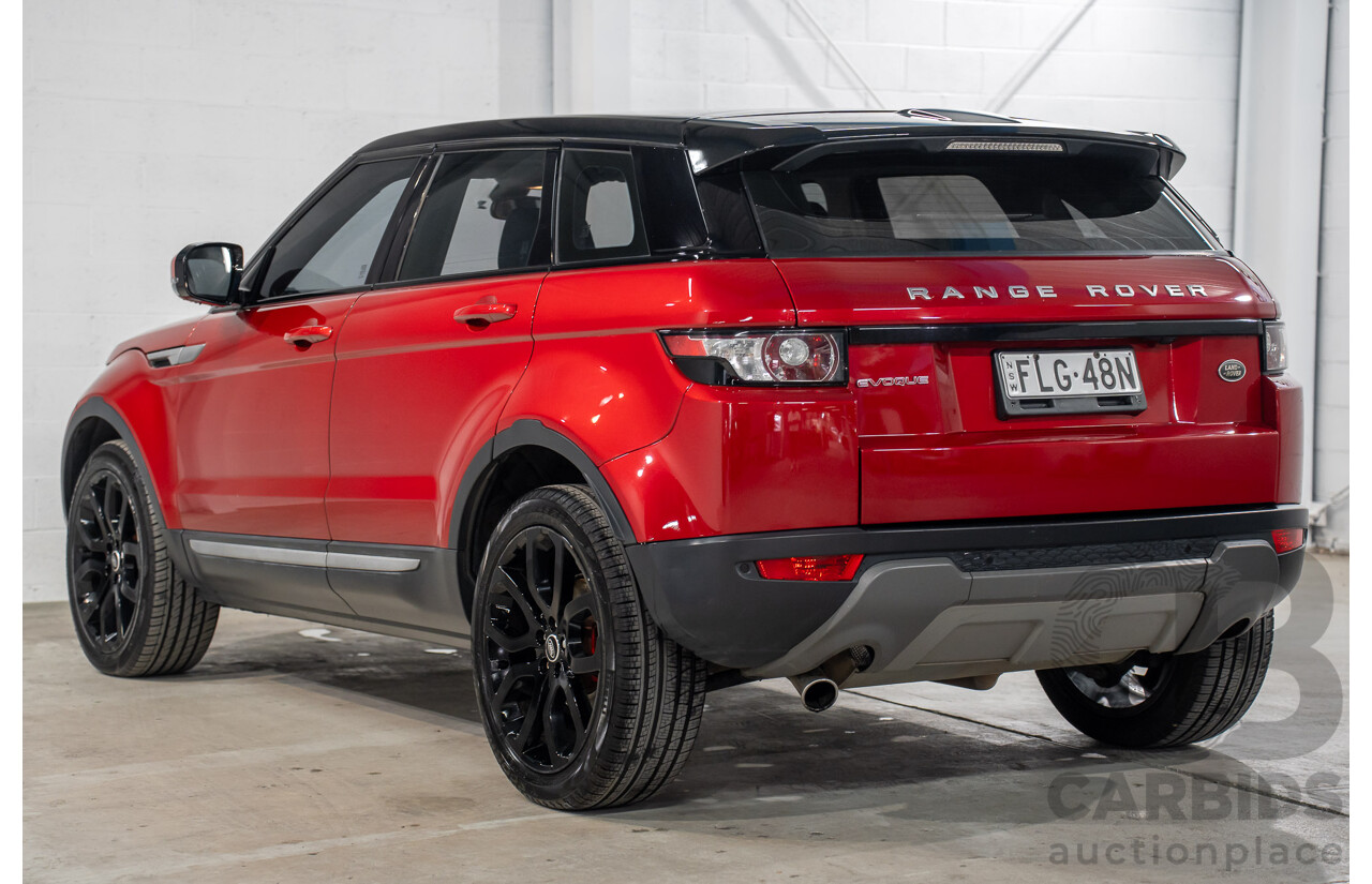 6/2013 Range Rover Evoque TD4 Pure LV MY13 5d Wagon Firenze Red Metallic/Santorini Black Roof Turbo Diesel 2.2L