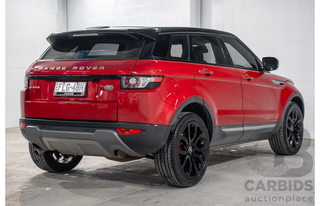 6/2013 Range Rover Evoque TD4 Pure LV MY13 5d Wagon Firenze Red Metallic/Santorini Black Roof Turbo Diesel 2.2L
