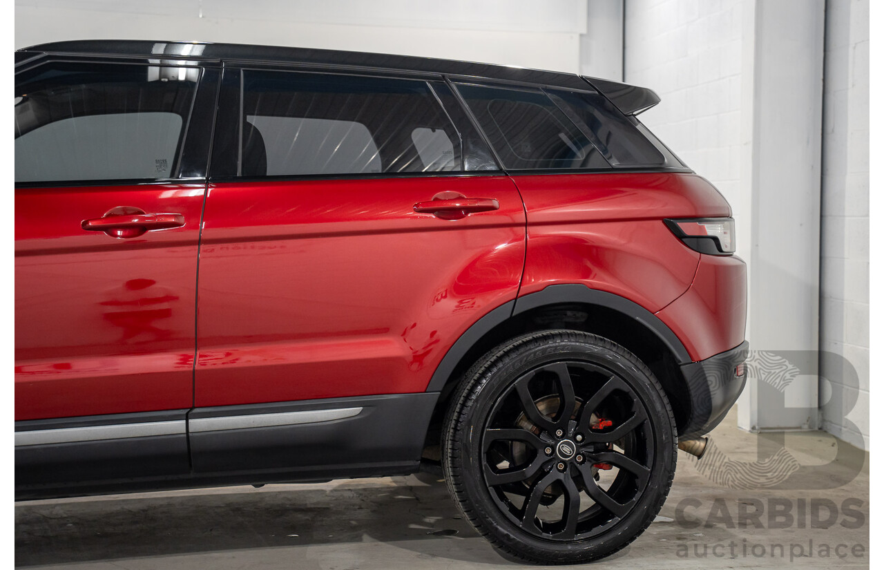 6/2013 Range Rover Evoque TD4 Pure LV MY13 5d Wagon Firenze Red Metallic/Santorini Black Roof Turbo Diesel 2.2L