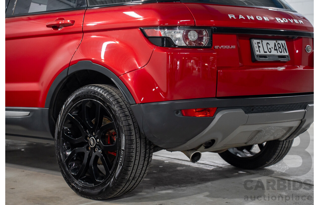 6/2013 Range Rover Evoque TD4 Pure LV MY13 5d Wagon Firenze Red Metallic/Santorini Black Roof Turbo Diesel 2.2L