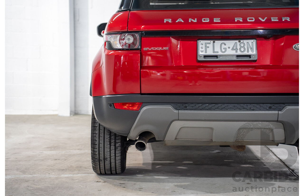6/2013 Range Rover Evoque TD4 Pure LV MY13 5d Wagon Firenze Red Metallic/Santorini Black Roof Turbo Diesel 2.2L