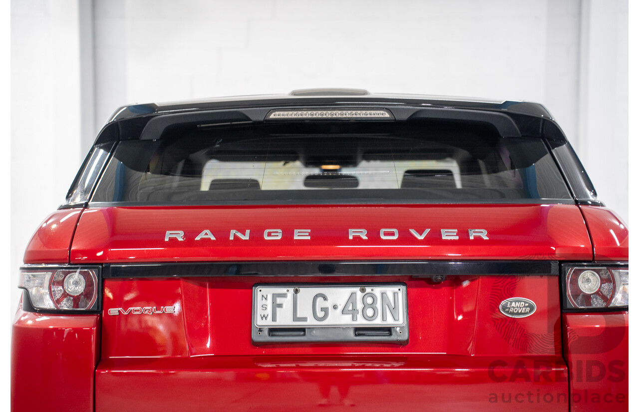 6/2013 Range Rover Evoque TD4 Pure LV MY13 5d Wagon Firenze Red Metallic/Santorini Black Roof Turbo Diesel 2.2L