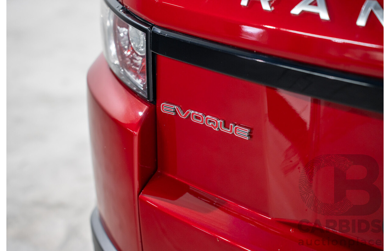 6/2013 Range Rover Evoque TD4 Pure LV MY13 5d Wagon Firenze Red Metallic/Santorini Black Roof Turbo Diesel 2.2L