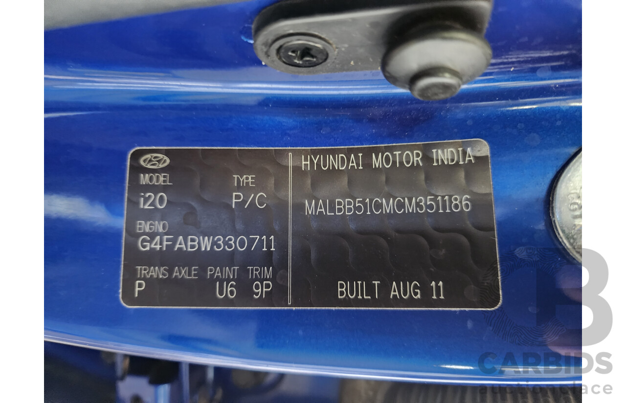 10/2011 Hyundai i20 Active PB MY11 5d Hatchback Blue 1.4L