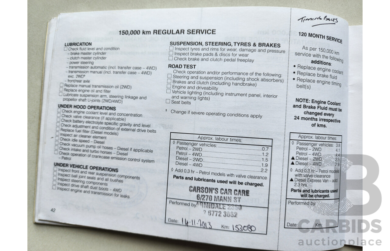 11/2001 Mitsubishi Pajero Exceed LWB (4x4) NM 4d Wagon Red 3.5L