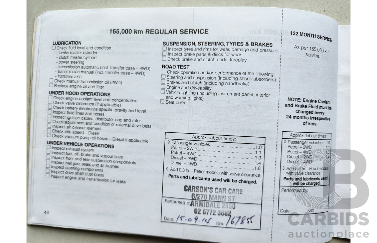 11/2001 Mitsubishi Pajero Exceed LWB (4x4) NM 4d Wagon Red 3.5L