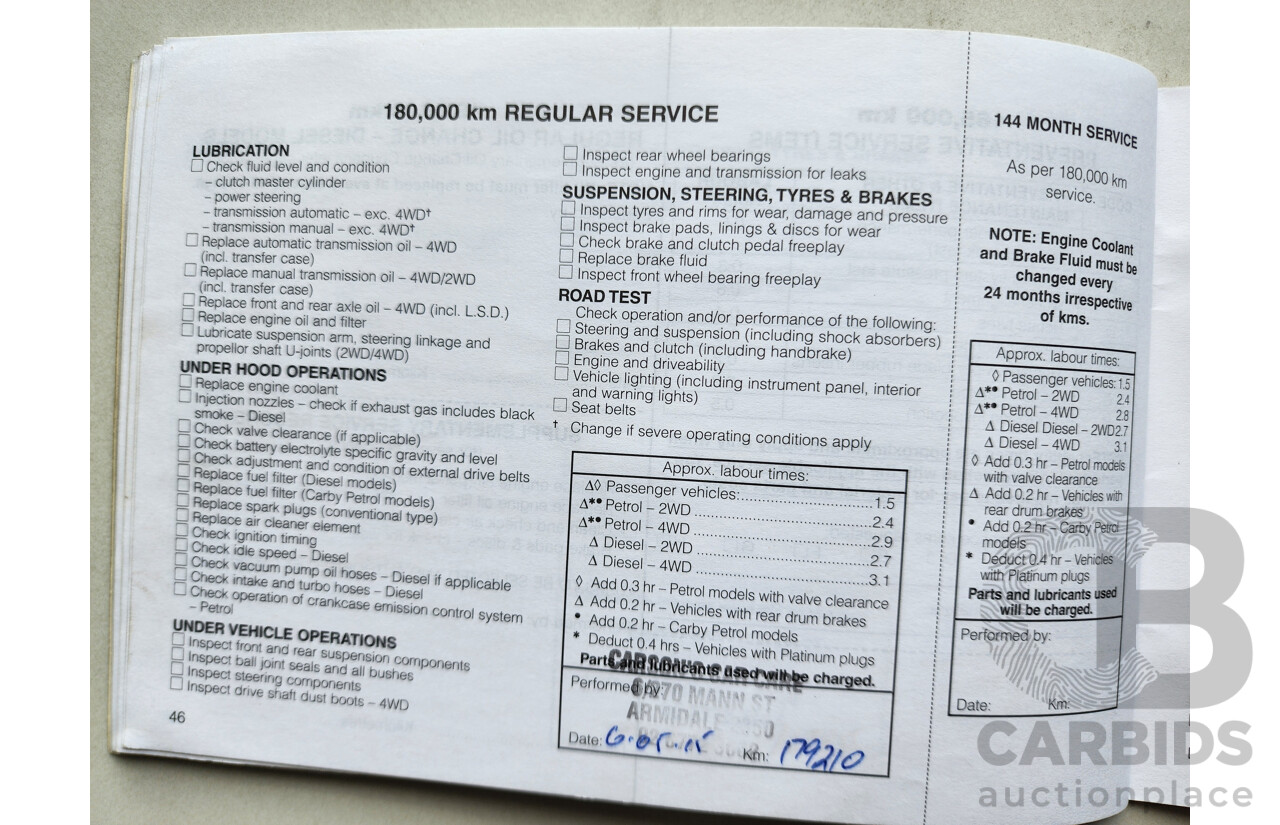 11/2001 Mitsubishi Pajero Exceed LWB (4x4) NM 4d Wagon Red 3.5L