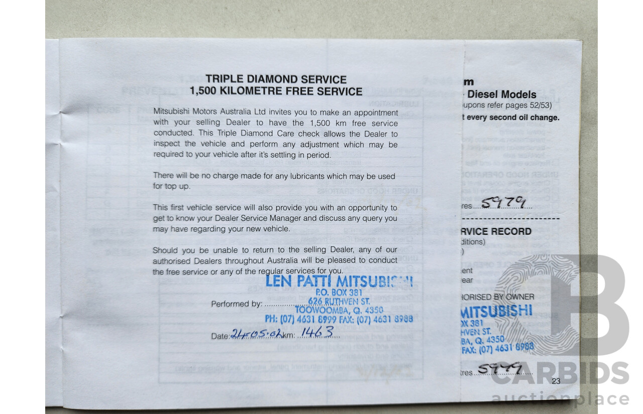 11/2001 Mitsubishi Pajero Exceed LWB (4x4) NM 4d Wagon Red 3.5L