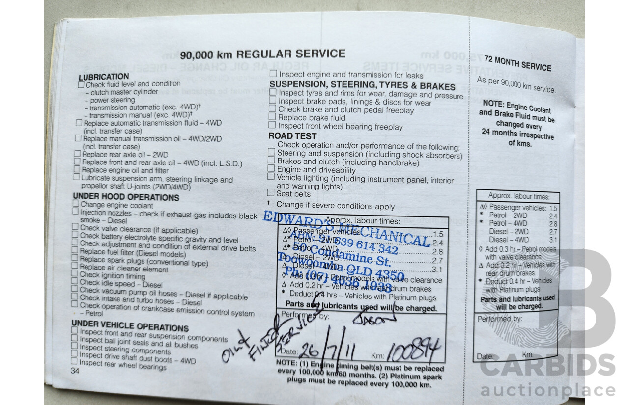 11/2001 Mitsubishi Pajero Exceed LWB (4x4) NM 4d Wagon Red 3.5L