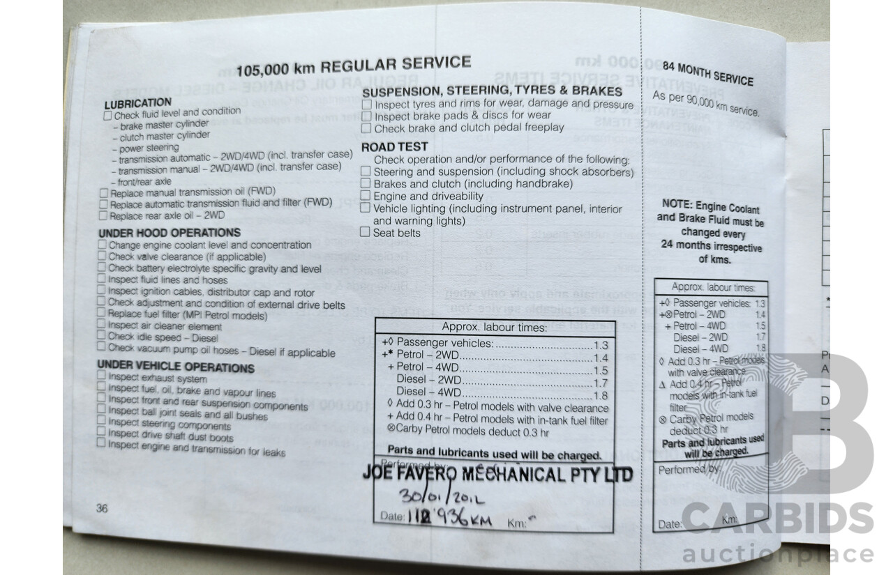 11/2001 Mitsubishi Pajero Exceed LWB (4x4) NM 4d Wagon Red 3.5L