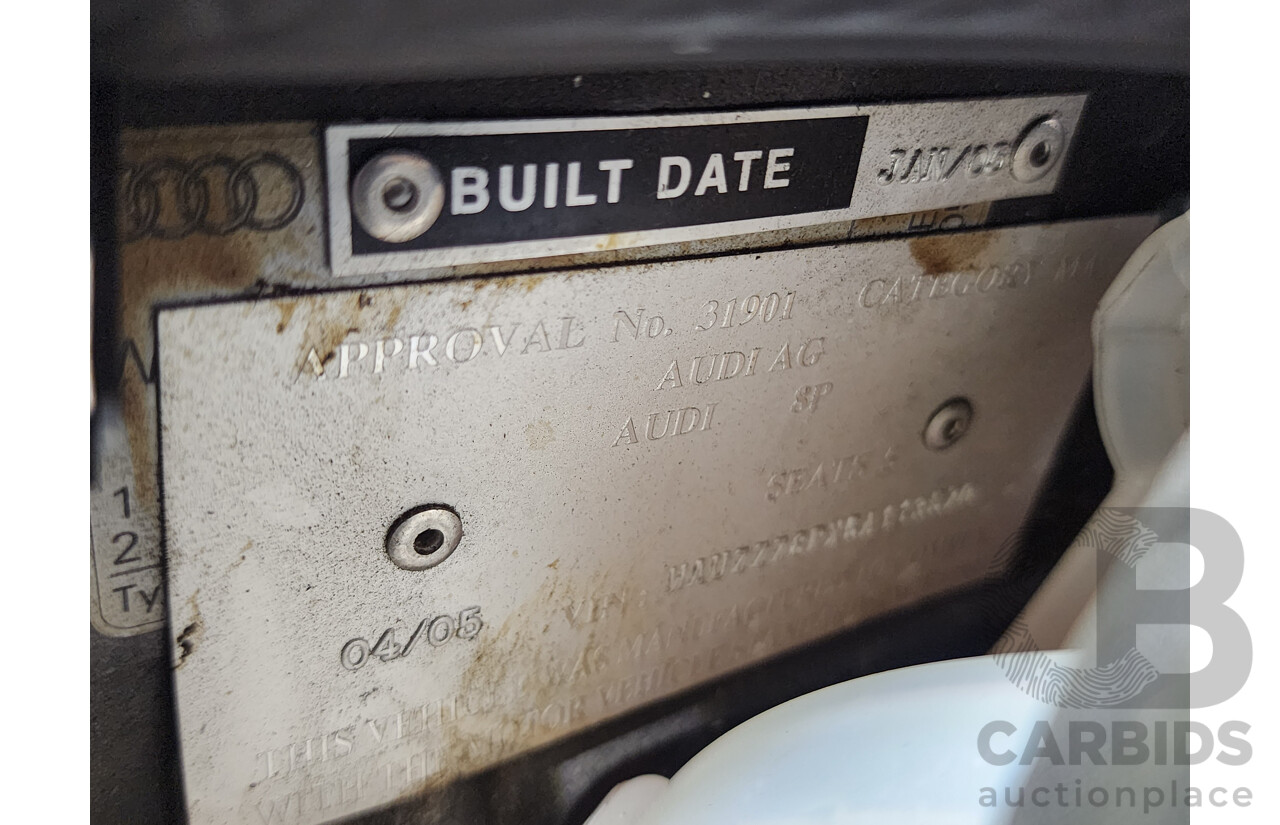 4/2005 Audi A3 Sportback 1.6 Attraction 8P 5d Hatchback Grey 1.6L