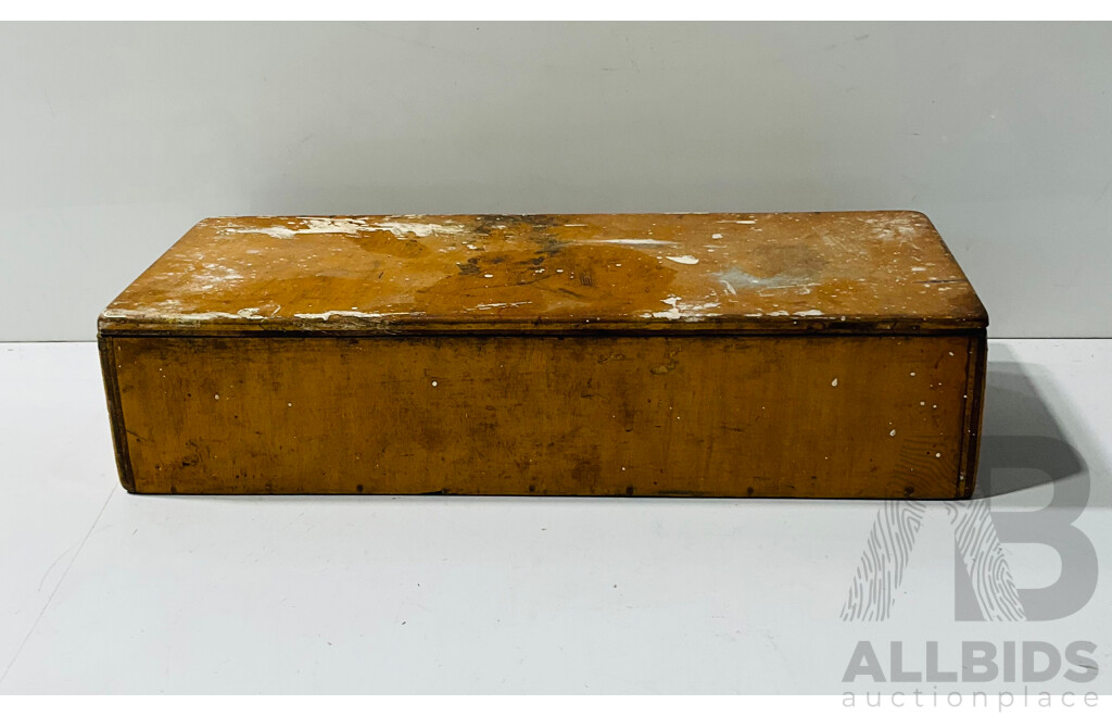 Vintage Stanley Bench Plane with Bespoke Box and Large Plumb Weight