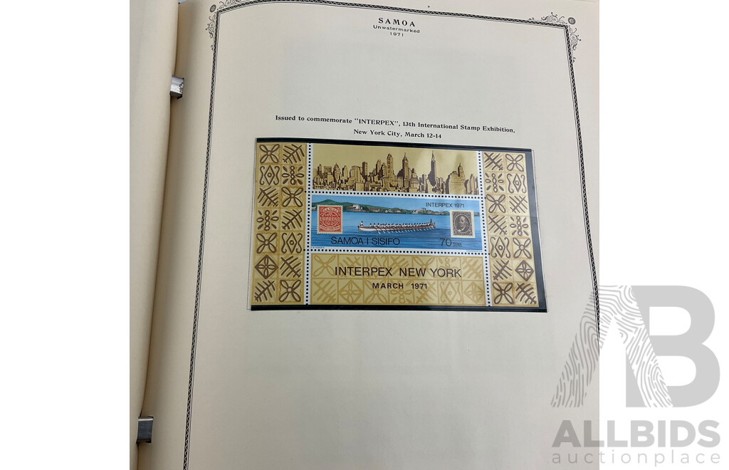 Scott Album of British Commonwealth Islands in Oceania Mint and Cancelled Stamps Including New Zealand/Samoa Over Prints