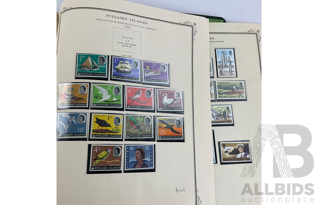 Scott Album of British Commonwealth Islands in Oceania Mint and Cancelled Stamps Including New Zealand/Samoa Over Prints